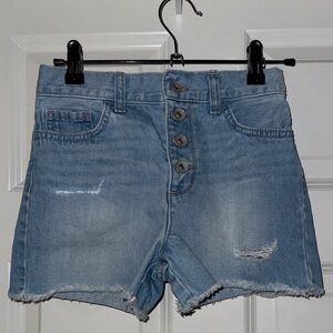 Place Light Blue Button-Up Jean Shorts